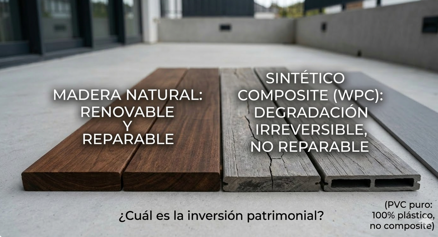 Revestimientos de madera natural vs. PVC o WPC: Pros, contras y durabilidad