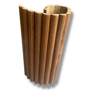 Panneau flexible ondulé en bois massif de pin traité thermiquement pour revêtement (2400 x 300 mm)