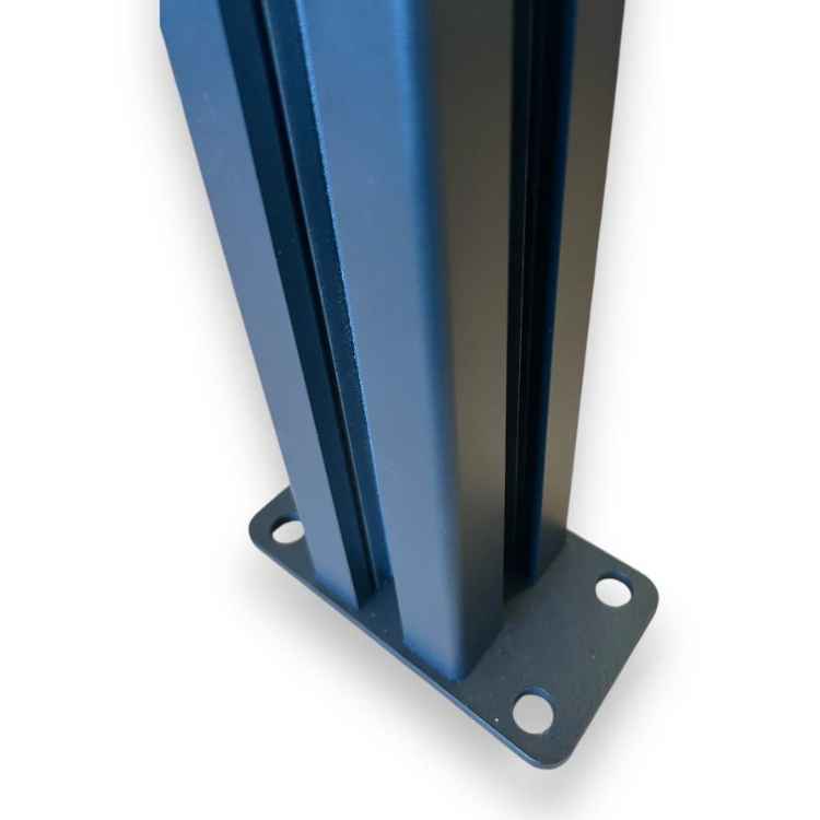 Postes de valla 2 unidades aluminio negro 180 cm. Incluye Tornillos y Anclaje