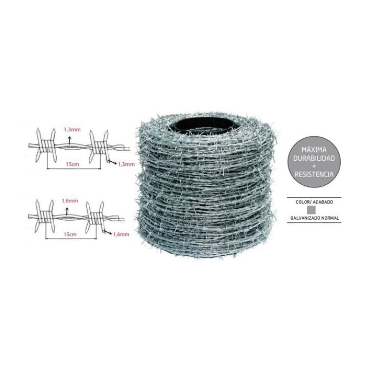 Galvanized barbed wire 13/15 mm X 100 m