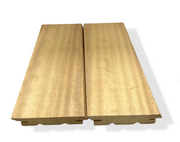 Pack of 10 slats of decorative strip made of natural tropical FSC® wood in Iroko