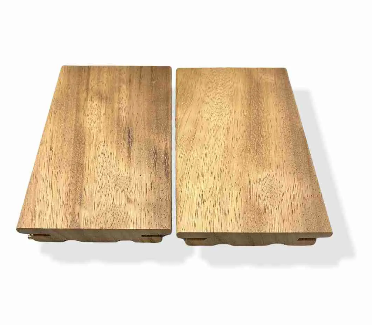 Pack of 10 slats of decorative strip made of natural tropical FSC® wood in Iroko