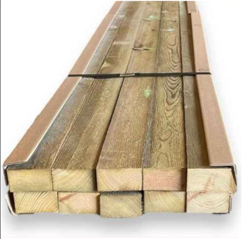 Pack de 10 tablas de madera de pino tratado 5x3x100 cm