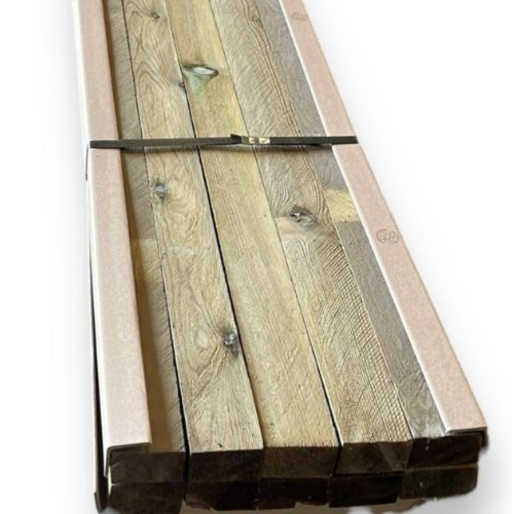 Pack de 10 tablas de madera de pino tratado 5x3x100 cm