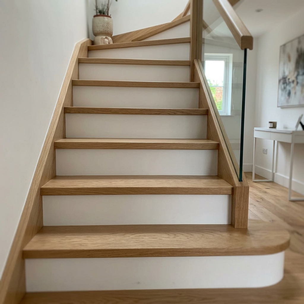 Peldaño de escalera en madera de roble