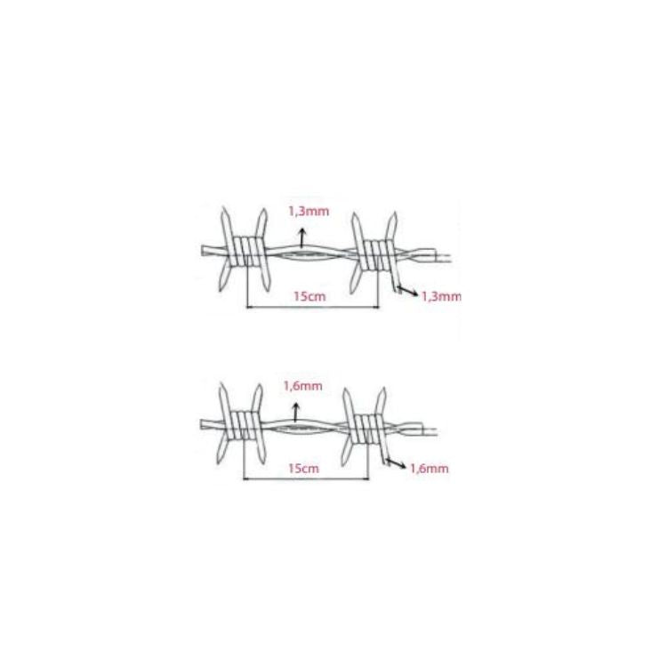 Galvanized barbed wire 13/15 mm X 100 m