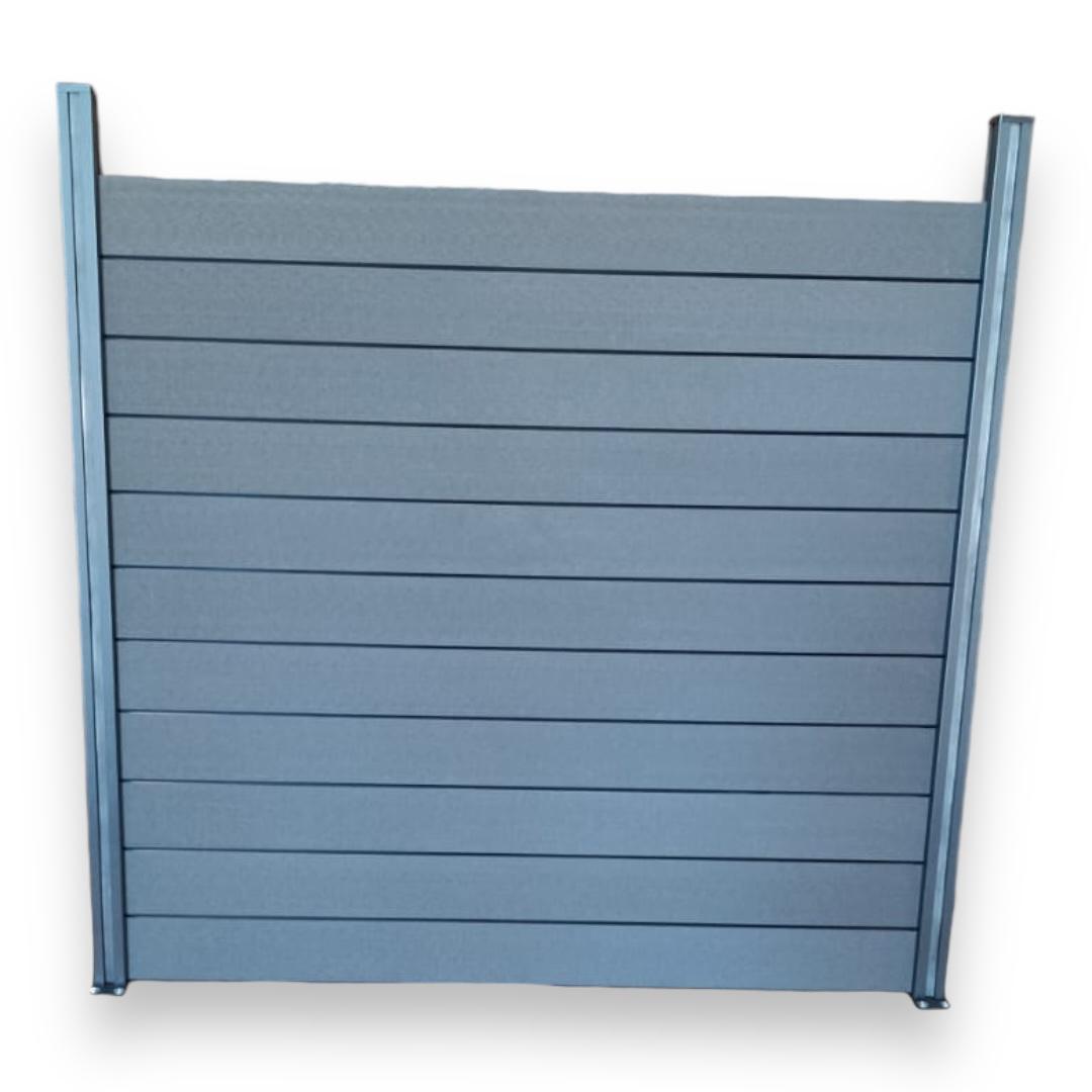 Postes de valla 2 unidades aluminio negro 180 cm. Incluye Tornillos y Anclaje