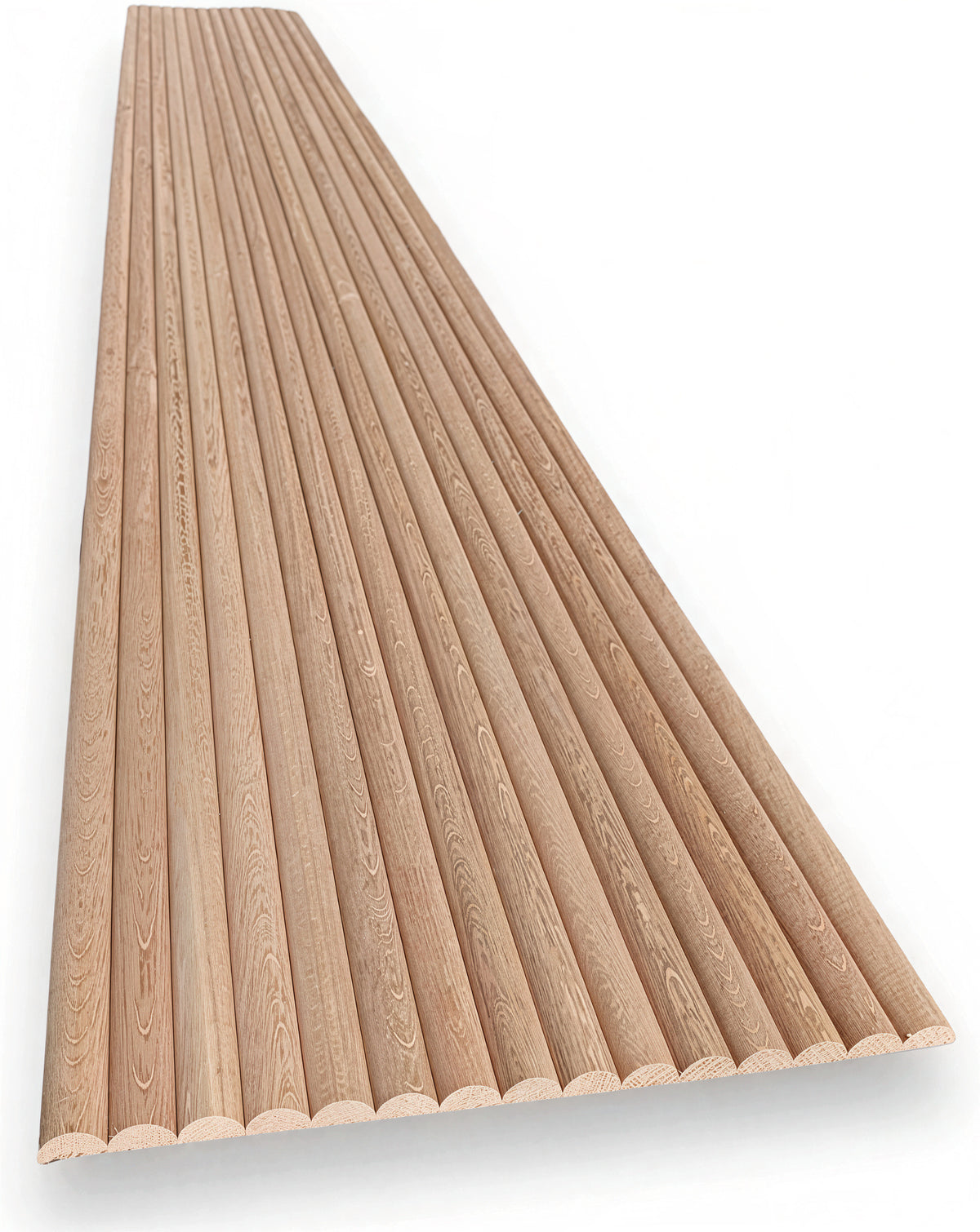 Revestimiento de pared 3D de palillería flexible en roble natural 300×2400 mm (0,72 m²/caja)
